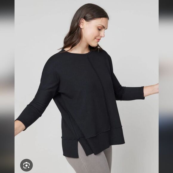 Spanx Perfect Length Dolman Sleeve Top Sweater S Small black - Picture 2 of 10